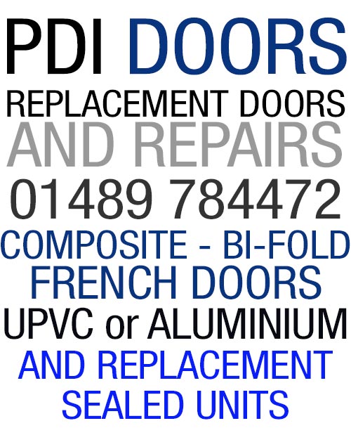 PDI Doors - Replacement Doors and Repairs. 01489 784472. Composite, Bi-Fold, French Doors. UPVC or Aluminium and replacement sealed units